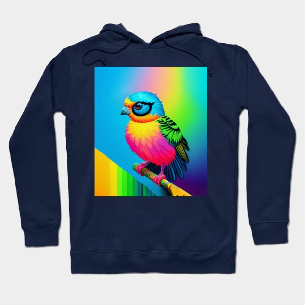 Colorful Small Parrot Hoodie by Nobiya